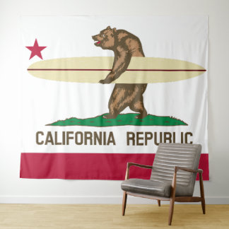 California Flag Surfing Beer Tapestry Wandkleed