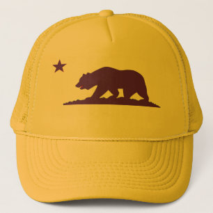 California Flag Yellow Trucker Hat Pet