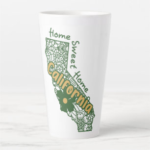 California Floral Doodles Latte Mok