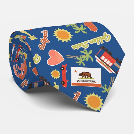 California Fun Pattern Stropdas (Opgerold)