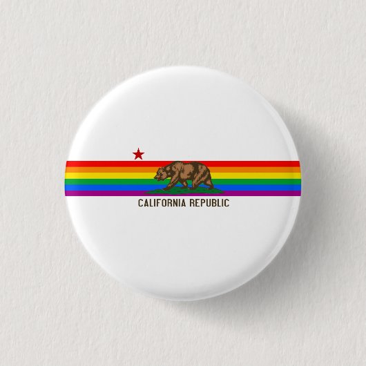 California Gay Pride Flag Ronde Button 3,2 Cm (Voorkant)