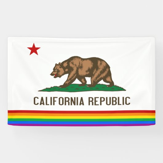 California Gay Pride Flag Spandoek (Horizontaal)