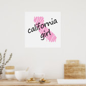 California Girl met Scribble California Map Poster (Keuken)