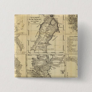 California Gold Rush Vierkante Button 5,1 Cm