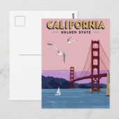 California Golden Gate Bridge Sunset Briefkaart (Voorkant / Achterkant)