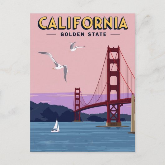 California Golden Gate Bridge Sunset Briefkaart (Voorkant)