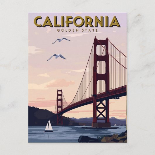 California Golden State Briefkaart (Voorkant)