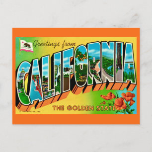 California Gouden Staat Ansichtkaart Briefkaart