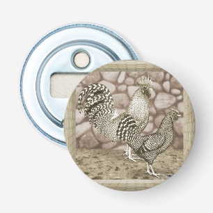 California Grey Chickens Button Flesopener