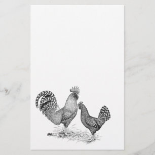 California Grey Rooster en Hen Briefpapier