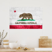 California Grunge State Flaf Poster (Keuken)
