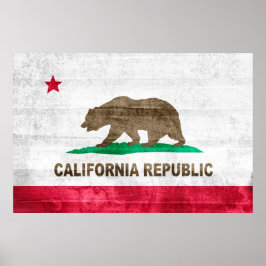 California Grunge State Flaf Poster