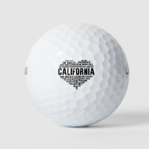 California Heart Love LA San Francisco San Diego Golfballen