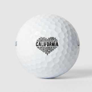 California Heart Love LA San Francisco San Diego Golfballen