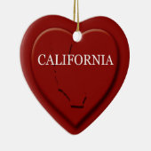 California Heart Map kerstversiering Keramisch Ornament (Rechts)