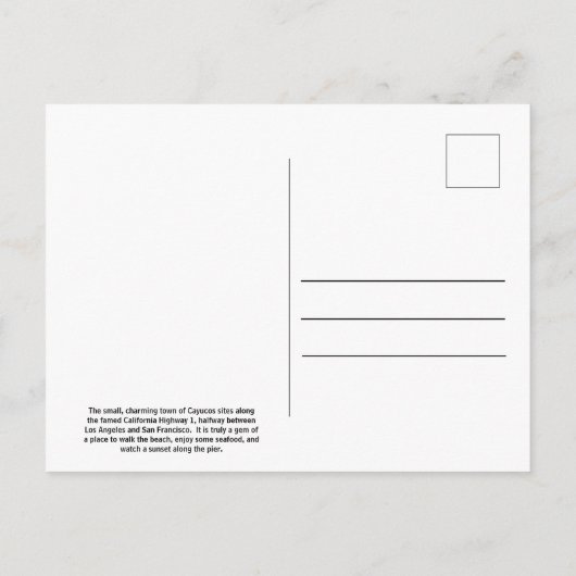 California Highway 1 Briefkaart (Achterkant)