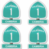California Highway 1 Cambria-stickers Sticker (Voorkant)