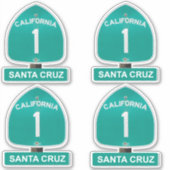 California Highway 1 Santa Cruz stickers (Voorkant)