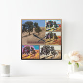 California Hillside Abstracte Photo Collage 9979 Vierkante Klok (Huis)