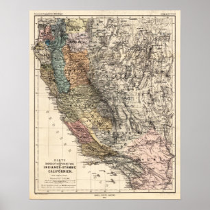 California Historic Map USA Poster