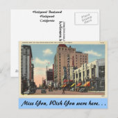 California, Hollywood Boulevard Briefkaart (Voorkant / Achterkant)