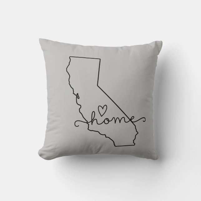 California Home State Love, Movable Location Heart Kussen (Voorkant)