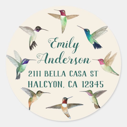 California Hummingbird Classic Round Sticker (Voorkant)