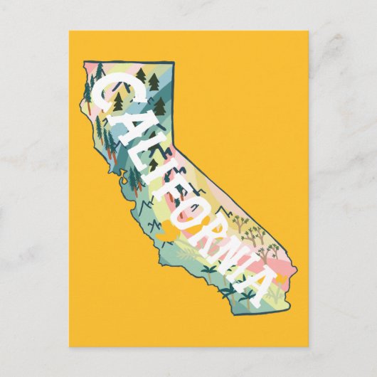 California Illustrated Map Briefkaart (Voorkant)