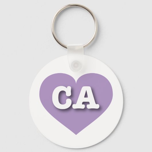 California Lavender Heart - Ik hou van CA Sleutelhanger (Voorkant)