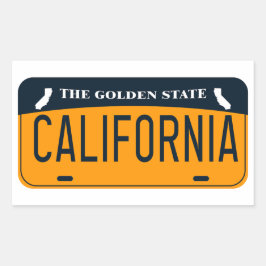 California Licence Bord, de Gouden Staat Rechthoekige Sticker