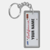 California License Bord (aanpasbaar) Sleutelhanger (Voorkant Links)
