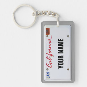 California License Bord (aanpasbaar) Sleutelhanger