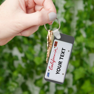 California LicensePlate w/jouw tekst Sleutelhanger