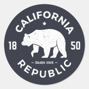 California Logo De Golden-staat Ronde Sticker