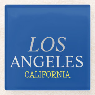 California Los Angeles City USA Retro  Blue Glazen Onderzetter