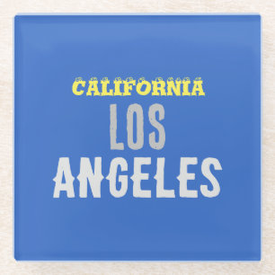 California Los Angeles City USA Retro  Blue Glazen Onderzetter