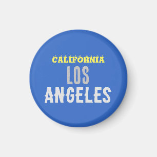 California Los Angeles City USA Retro  Blue Magneet