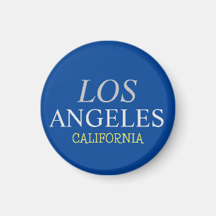 California Los Angeles City USA Retro  Blue Magneet