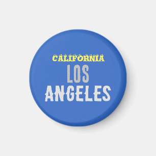 California Los Angeles City USA Retro  Blue Magneet