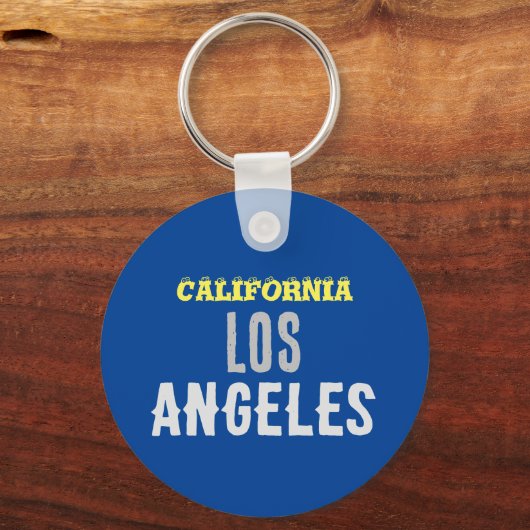 California Los Angeles City USA Retro Blue Sleutelhanger (Achterkant)