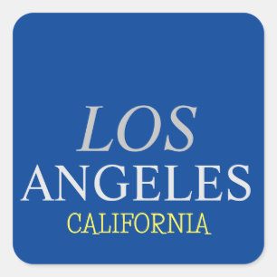 California Los Angeles City USA Retro Blue Vierkante Sticker