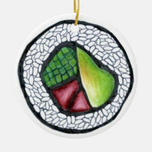 California Maki Sushi Roll Japans Food Keramisch Ornament
