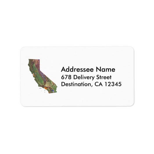 California Map Address Label (Voorkant)