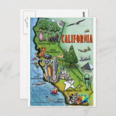 California Map Briefkaart (Voorkant / Achterkant)
