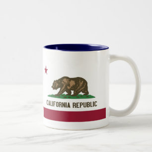California Map en State Flag Tweekleurige Koffiemok