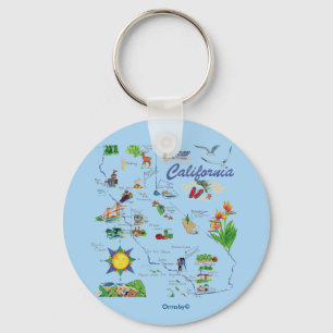 California Map sleutelhanger