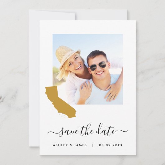 California Map Wedding Save the Date Card (Voorkant)