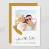 California Map Wedding Save the Date Card (Voorkant / Achterkant)