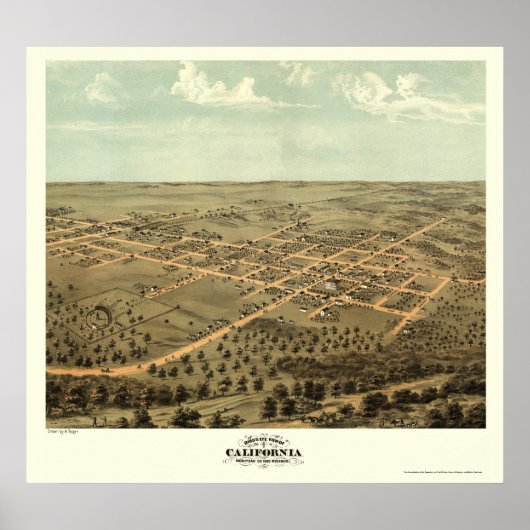 California, MO Panoramic Map - 1869 Poster (Voorkant)