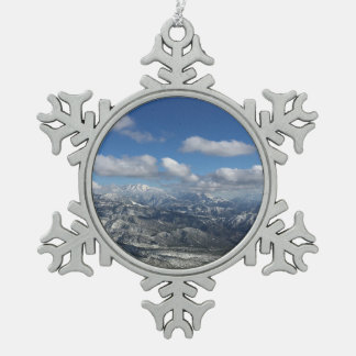 California Mountain Snow Tin Sneeuwvlok Ornament